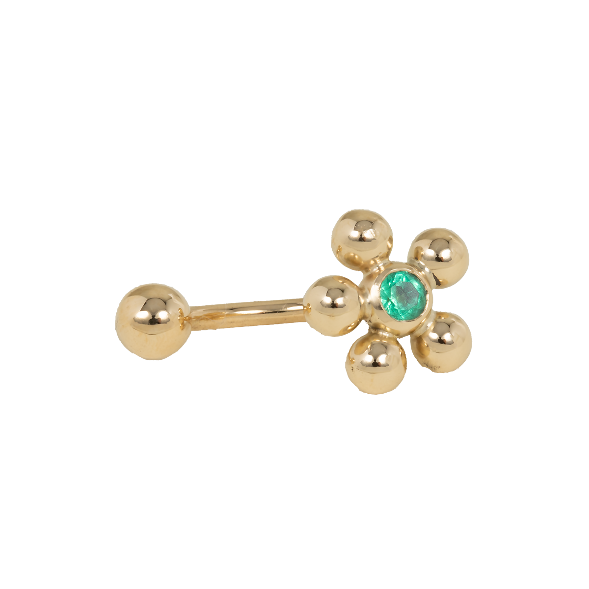 Piercingbanane in Gold 750/000 mit Smaragd