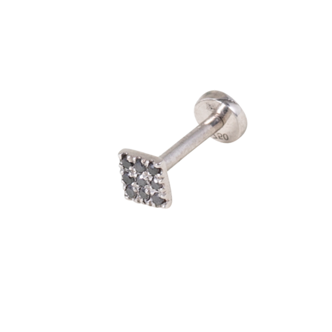 Labret-Stecker Brilliant Nine - Black Diamonds