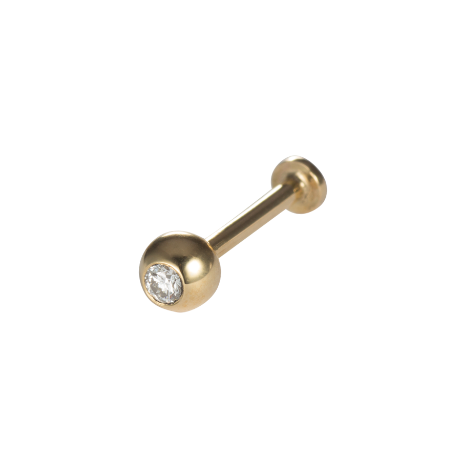 Labret-Stecker mit Brillant in 4 mm Kugel