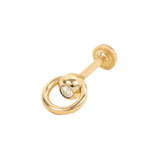 Labret-Stecker der O mit Brillant