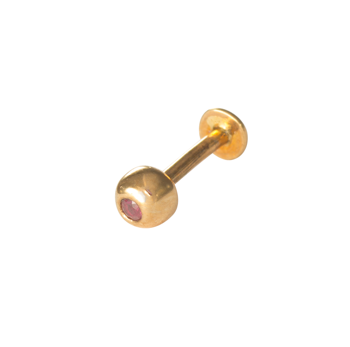 Labret-Stecker mit Rubin