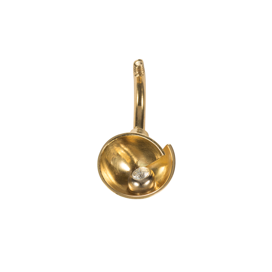 Piercingbanane mit Brillant in Schale