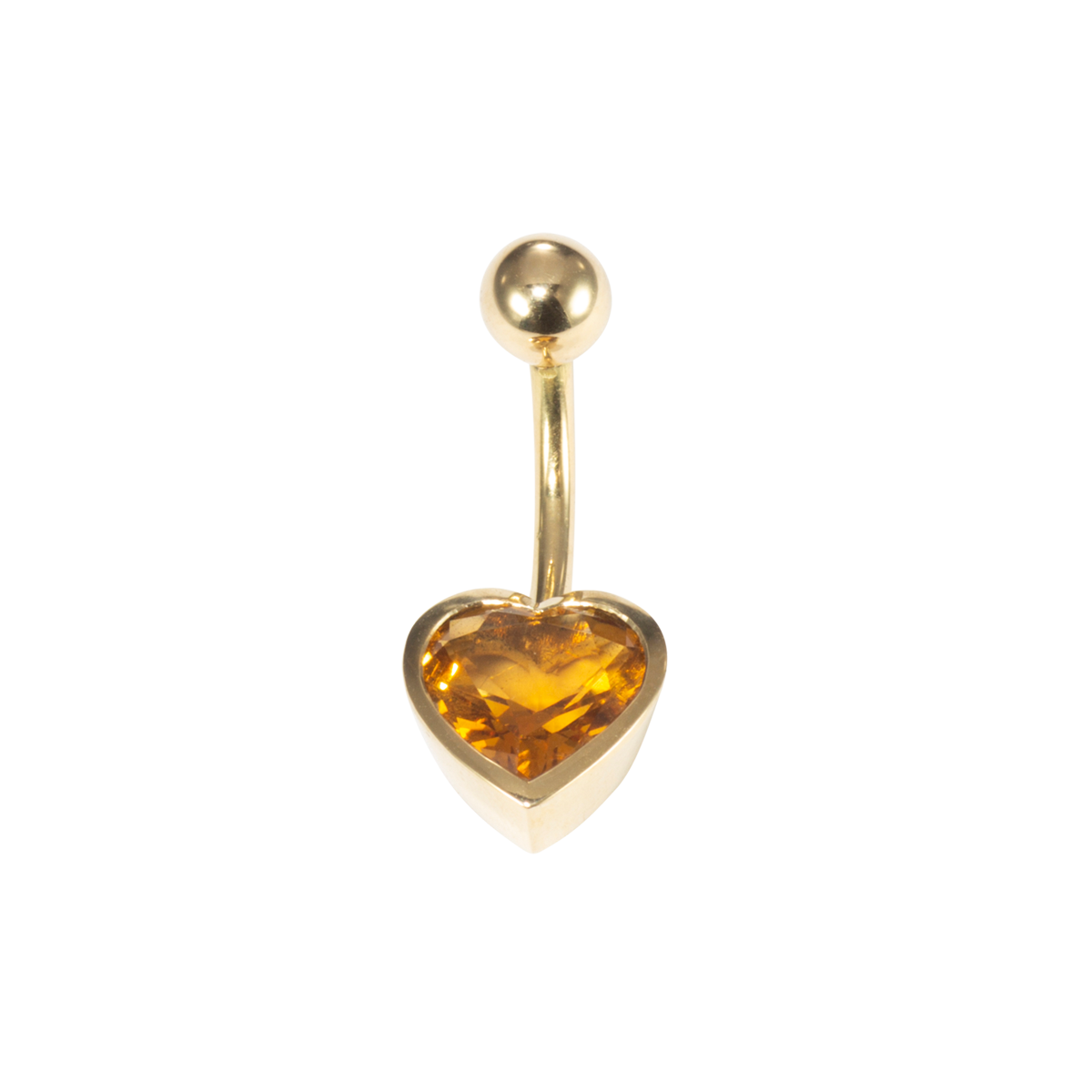 Piercingbanane mit Citrinherz