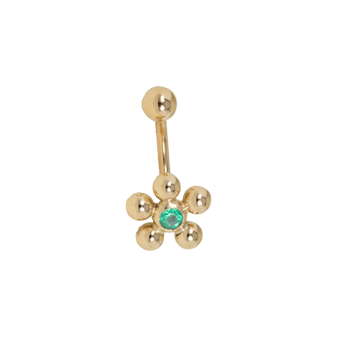 Piercingbanane in Gold 750/000 mit Smaragd