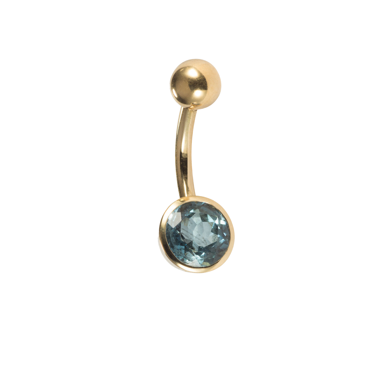 Piercingbanane mit Aquamarin