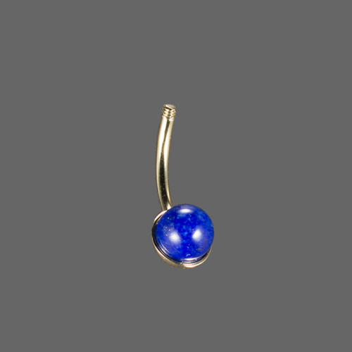 Piercingbanane mit Lapislazuli-Kugel