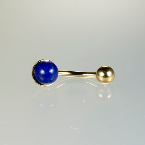 Piercingbanane mit Lapislazuli-Kugel