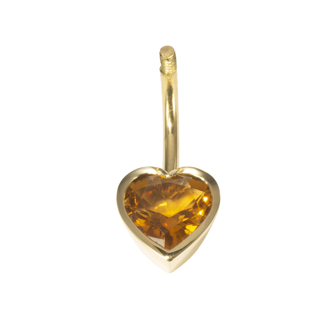 Piercingbanane mit Citrinherz