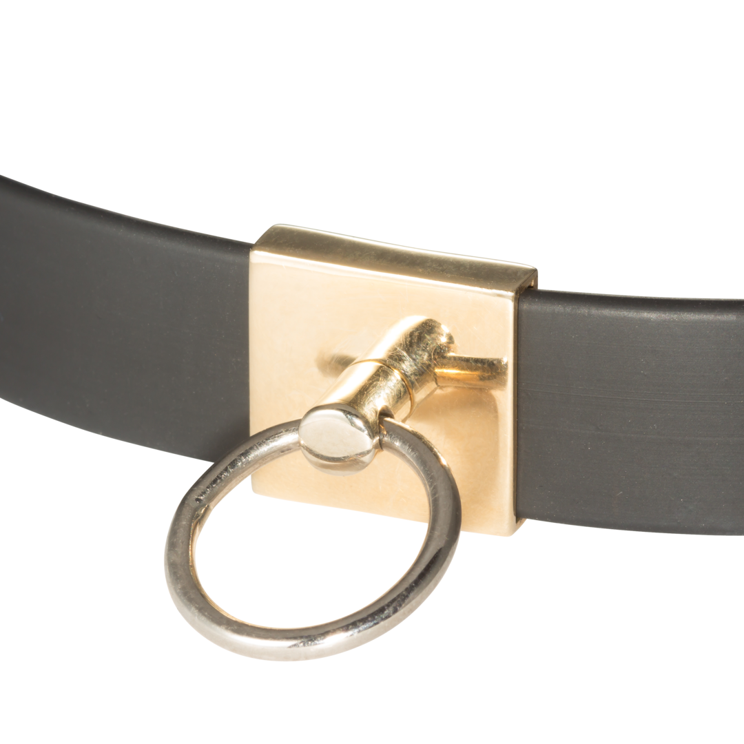 Handgefertigtes Halsband aus Gold mit Ring der O