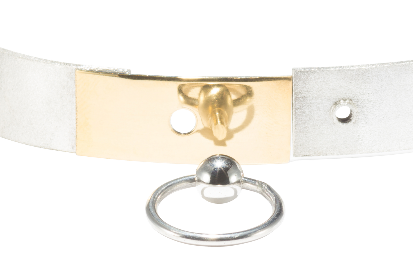 Auf Maß handgefertigtes Sklavenhalsband in Silber