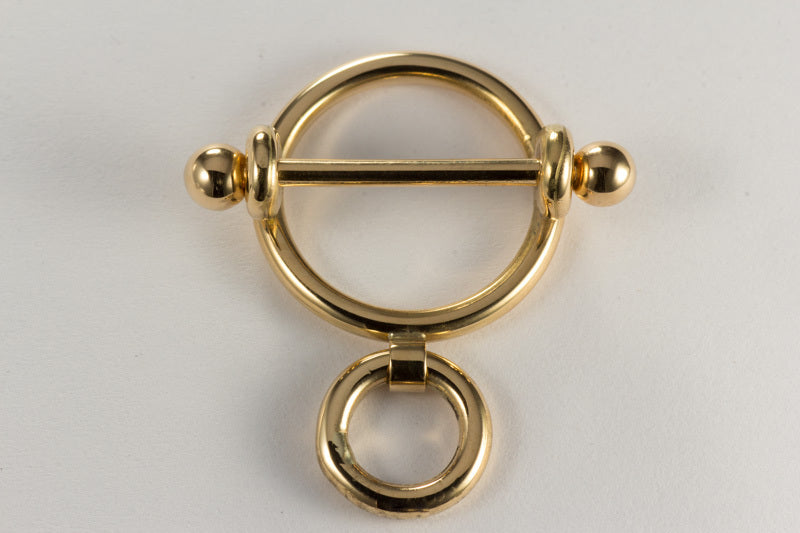 Brustwarzenumrandung in Gold mit Ring der O