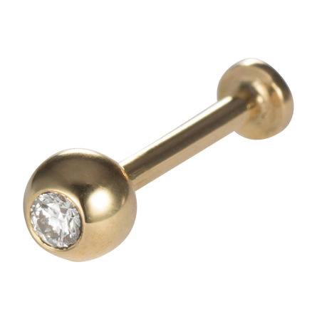 Labret-Stecker mit Brillant in 4 mm Kugel