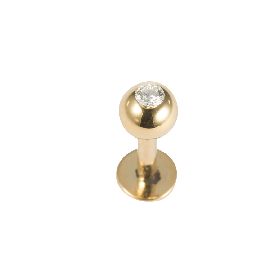 Labret-Stecker mit Brillant in 4 mm Kugel