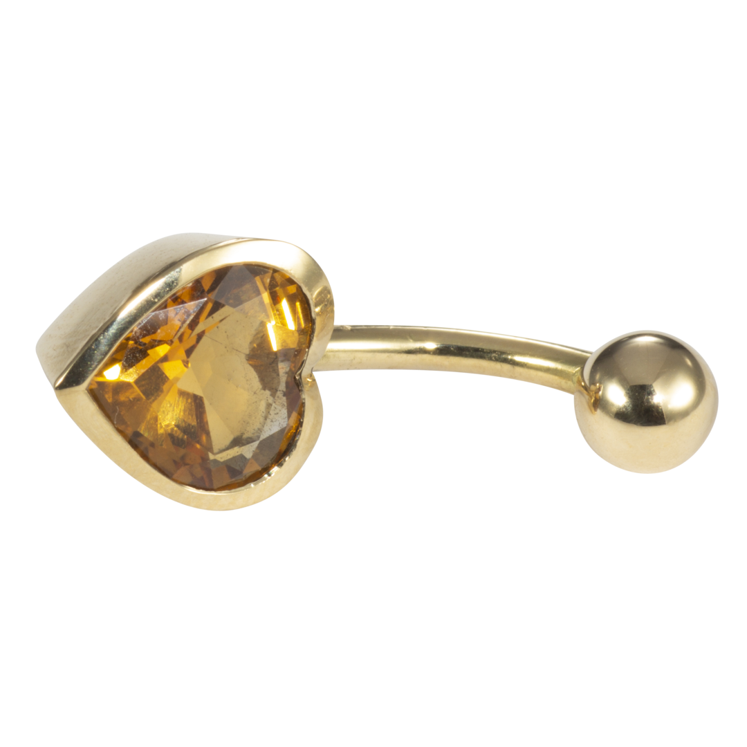 Piercingbanane mit Citrinherz