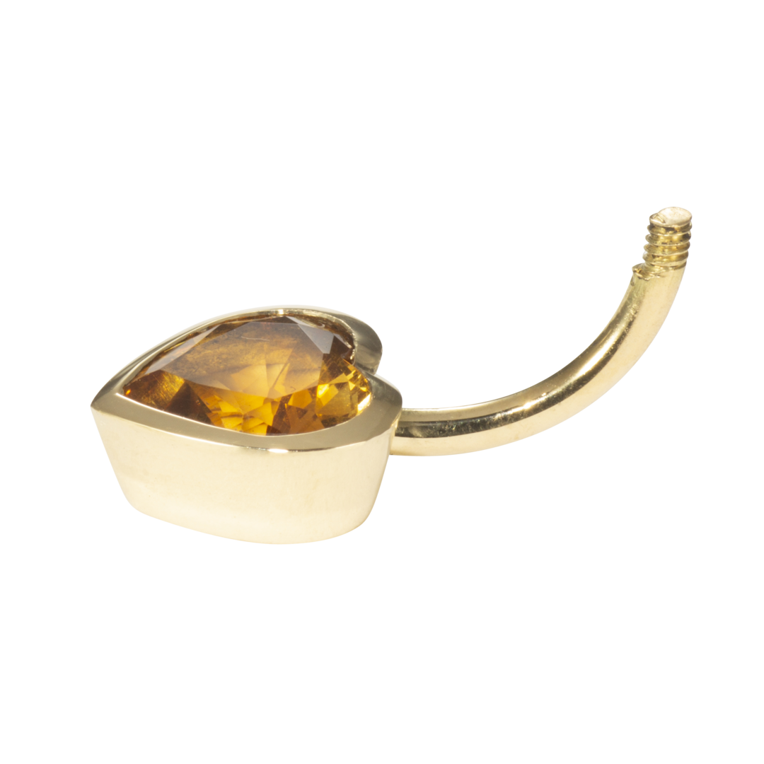 Piercingbanane mit Citrinherz