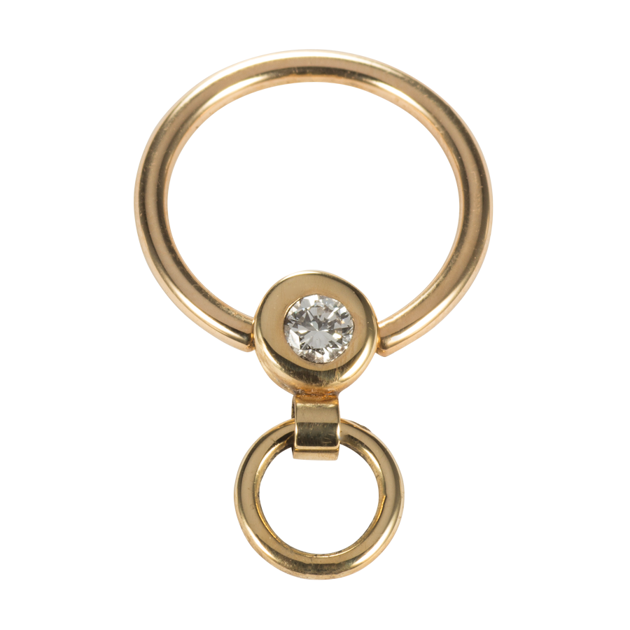 Piercing Clasp Brillant with Ring of O