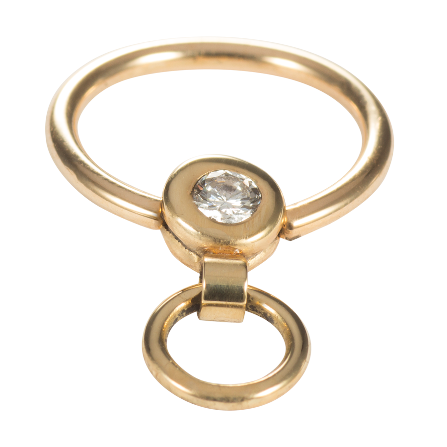 Piercing Clasp Brillant with Ring of O