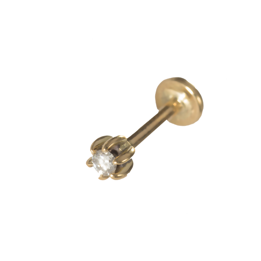 Labret-Stecker mit Brillant in Krappenfassung