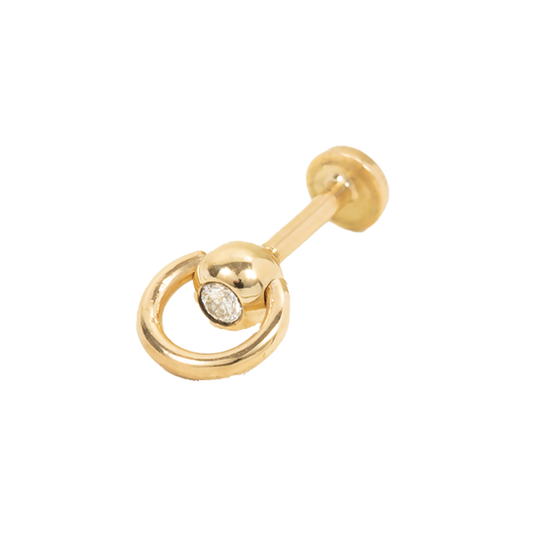 Labret-Stecker der O mit Brillant