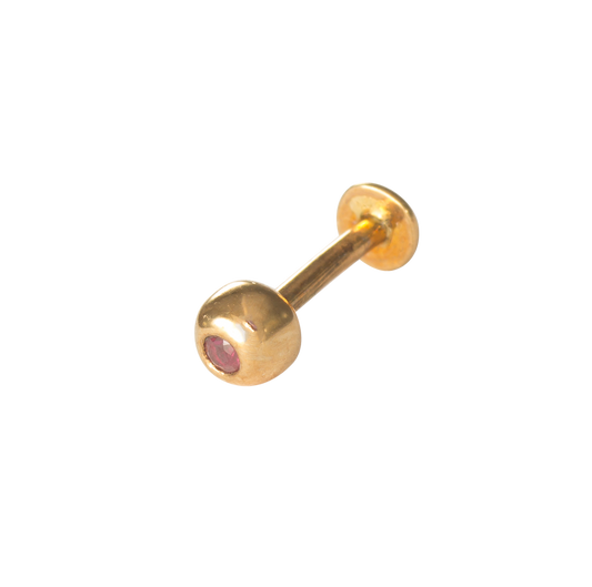 Labret-Stecker mit Rubin