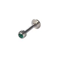 Labret-Stecker mit Smaragd Weißgold