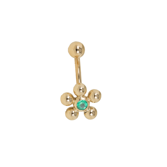 Piercingbanane in Gold 750/000 mit Smaragd