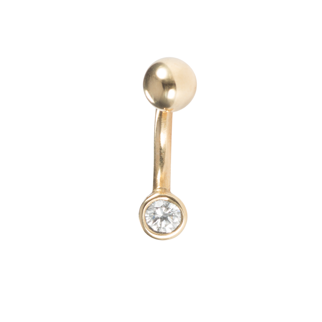 Eeddoo Bauchnabel-Piercing Gold - Doppelkristall Banane 316L Stahl