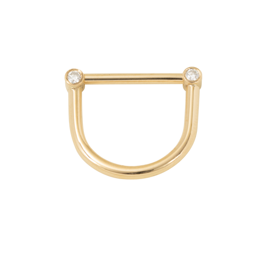 Schäkel Gold 750 mit Diamanten und Rubinen