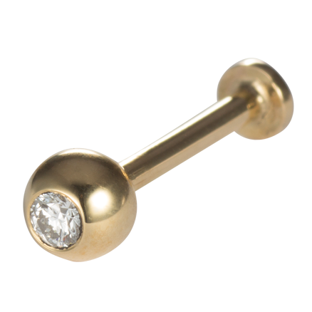 Labret Stud with a Diamond in a 4 mm ball