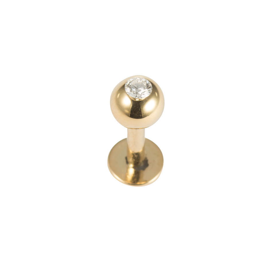 Labret Stud with a Diamond in a 4 mm ball