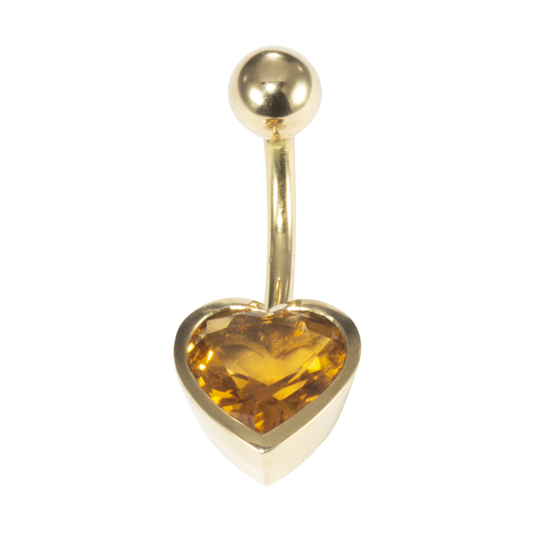 Piercing banana with a Citrine Heart