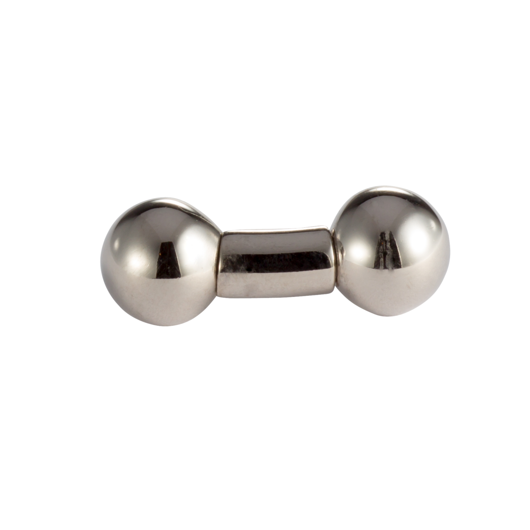 Piercing dumbbell in white gold 750 with integrated threading