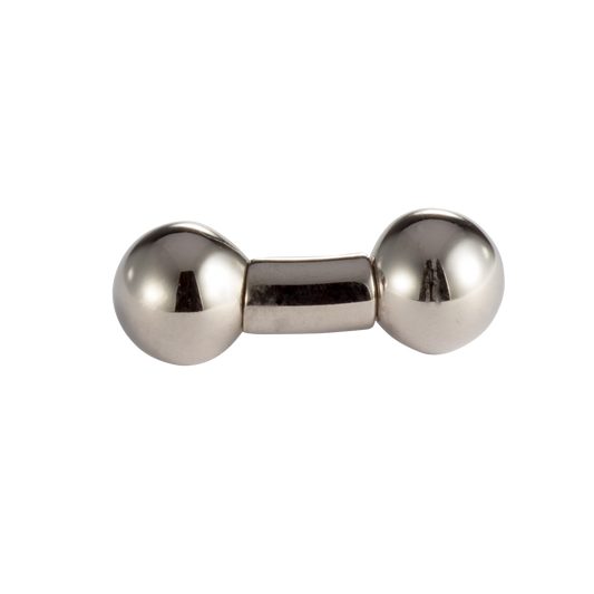 Piercing dumbbell in white gold 750 with integrated threading