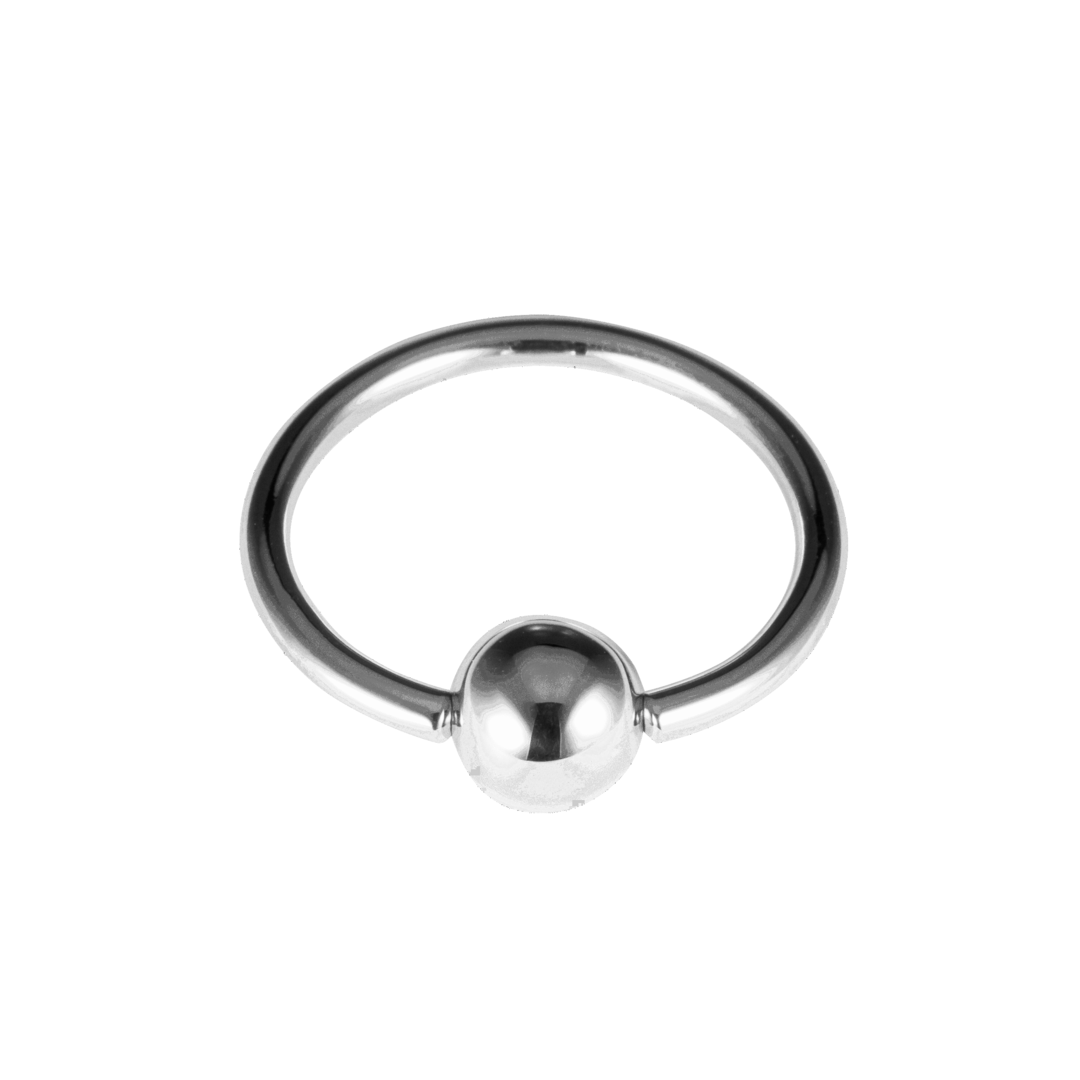Captive Bead Ring / Ball Closure Ring in 18k Gold