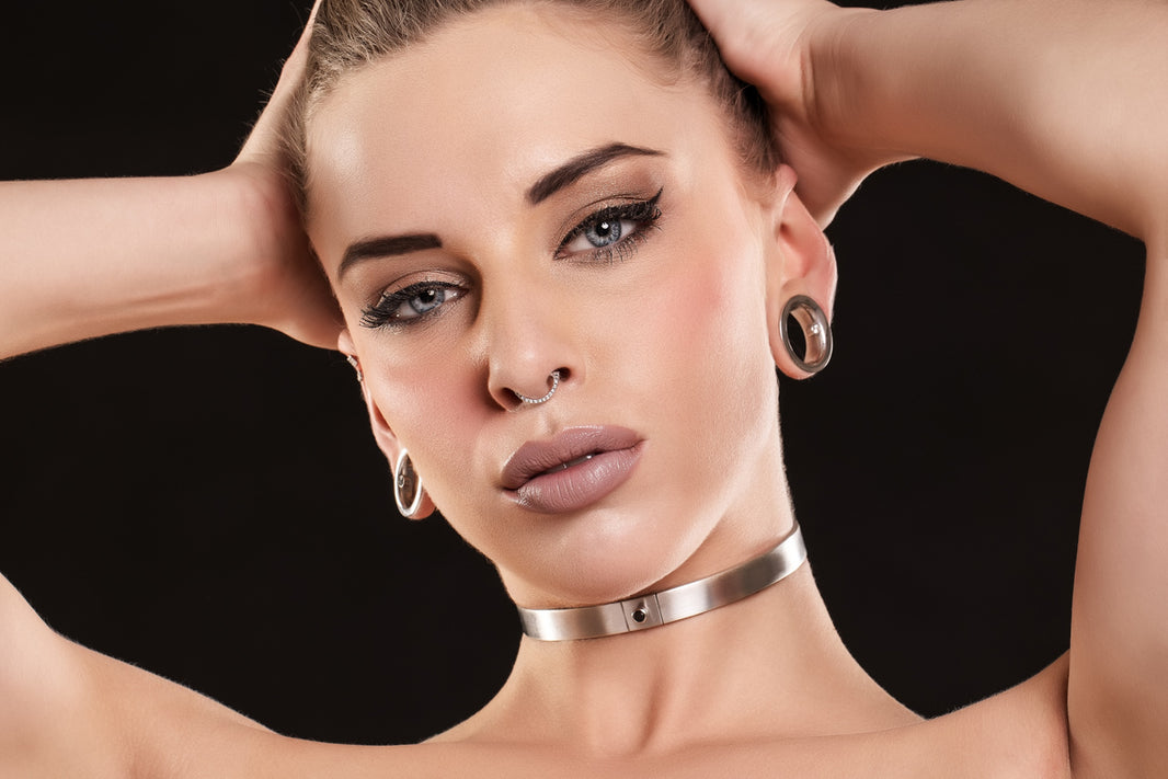 2 Pierce Bondage Lingerie With Collar